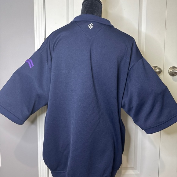 RocaWear Men’s Double Sided Striped PolyCotton Short Sleeve Zip Up Jacket - Picture 3 of 4